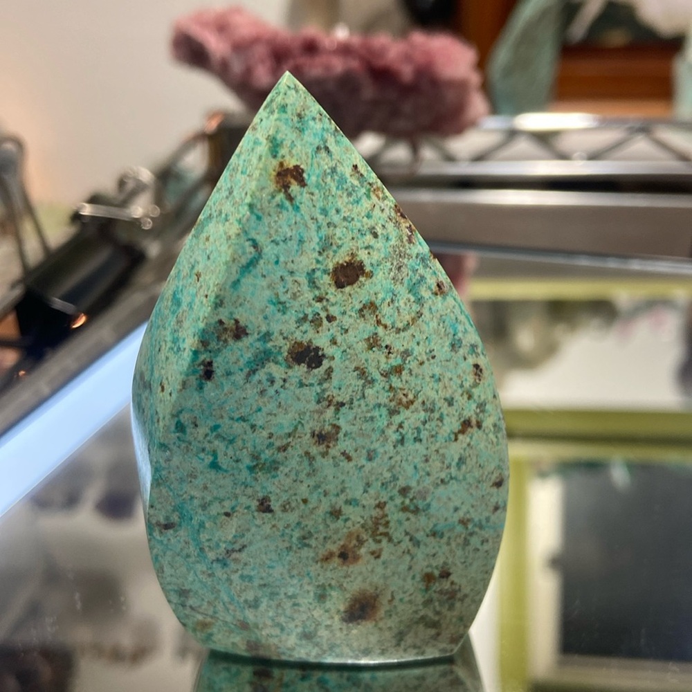 chrysocolla flame 3"1/2 x2" 124 g